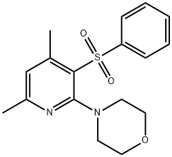 4,6-DIMETHYL-2-MORPHOLINO-3-PYRIDINYL PHENYL SULFONE Struktur