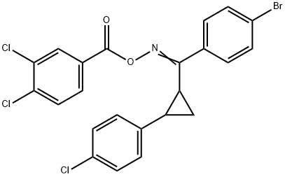 4-([(((4-BROMOPHENYL)[2-(4-CHLOROPHENYL)CYCLOPROPYL]METHYLENE)AMINO)OXY]CARBONYL)-1,2-DICHLOROBENZENE Struktur