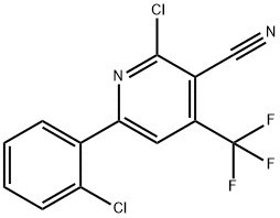 2-CHLORO-6-(2-CHLOROPHENYL)-4-(TRIFLUOROMETHYL)NICOTINONITRILE Struktur