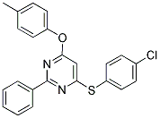 4-[(4-CHLOROPHENYL)SULFANYL]-6-(4-METHYLPHENOXY)-2-PHENYLPYRIMIDINE Struktur