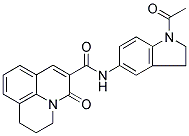 N-(1-ACETYL-2,3-DIHYDRO-(1H)-INDOL-5-YL)-2,3-DIHYDRO-5-OXO-(1H,5H)-BENZO[IJ]QUINOLIZINE-6-CARBOXAMIDE Struktur