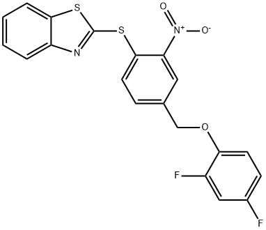 2-((4-[(2,4-DIFLUOROPHENOXY)METHYL]-2-NITROPHENYL)SULFANYL)-1,3-BENZOTHIAZOLE Struktur