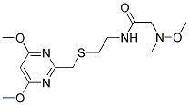 N-[2-[(4,6-DIMETHOXYPYRIMIDIN-2-YL)METHYLTHIO]ETHYL]-2-METHOXYMETHYLAMINOACETAMIDE Struktur