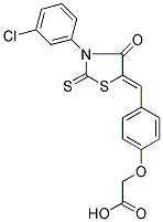 (4-{(Z)-[3-(3-CHLOROPHENYL)-4-OXO-2-THIOXO-1,3-THIAZOLIDIN-5-YLIDENE]METHYL}PHENOXY)ACETIC ACID Struktur