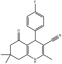 4-(4-FLUOROPHENYL)-2,7,7-TRIMETHYL-5-OXO-1,4,5,6,7,8-HEXAHYDRO-3-QUINOLINECARBONITRILE Struktur