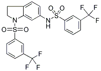 3-(TRIFLUOROMETHYL)-N-[2,3-DIHYDRO-1-[[3-(TRIFLUOROMETHYL)PHENYL]SULPHONYL]-(1H)-INDOL-6-YL]BENZENESULPHONAMIDE Struktur