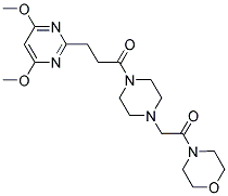 1-[3-(4,6-DIMETHOXYPYRIMIDIN-2-YL)-1-OXOPROPYL]-4-(2-MORPHOLINO-2-OXOETHYL)PIPERAZINE Struktur