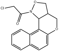 1-[3A,11C-DIHYDRO-3H-BENZO[5,6]CHROMENO[4,3-C]ISOXAZOL-1(4H)-YL]-2-CHLORO-1-ETHANONE Struktur