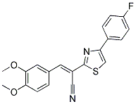 3-(3,4-DIMETHOXYPHENYL)-2-[4-(4-FLUOROPHENYL)-1,3-THIAZOL-2-YL]ACRYLONITRILE Struktur