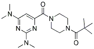 1-[(2,6-BIS(DIMETHYLAMINO)PYRIMIDIN-4-YL)CARBONYL]-4-(2,2-DIMETHYLPROPANOYL)PIPERAZINE Struktur