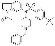 N-(1-ACETYL-2,3-DIHYDRO-(1H)-INDOL-6-YL)-N-(1-BENZYLPIPERIDIN-4-YL)-4-TERT-BUTYLBENZENESULPHONAMIDE Struktur