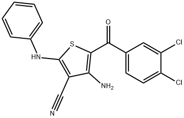 4-AMINO-2-ANILINO-5-(3,4-DICHLOROBENZOYL)-3-THIOPHENECARBONITRILE Struktur