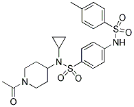 N-(1-ACETYLPIPERIDIN-4-YL)-N-CYCLOPROPYL-4-[((4-METHYLPHENYL)SULPHONYL)AMINO]BENZENESULPHONAMIDE Struktur