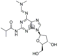 2-AMINO-N6-(DIMETHYLAMINOMETHYLIDENE)-N2-ISOBUTYRYL-2'-DEOXYADENOSINE Struktur