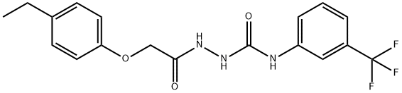 1-(2-(4-ETHYLPHENOXY)ACETYL)-4-(3-TRIFLUOROMETHYLPHENYL)SEMICARBAZIDE Struktur