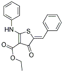 ETHYL (5Z)-2-ANILINO-5-BENZYLIDENE-4-OXO-4,5-DIHYDROTHIOPHENE-3-CARBOXYLATE Struktur