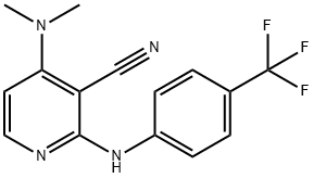 4-(DIMETHYLAMINO)-2-[4-(TRIFLUOROMETHYL)ANILINO]NICOTINONITRILE Struktur