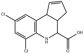 6,8-DICHLORO-3A,4,5,9B-TETRAHYDRO-3H-CYCLOPENTA[C]QUINOLINE-4-CARBOXYLIC ACID Struktur