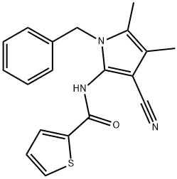 N-(1-BENZYL-3-CYANO-4,5-DIMETHYL-1H-PYRROL-2-YL)-2-THIOPHENECARBOXAMIDE Struktur