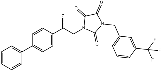 1-(2-[1,1'-BIPHENYL]-4-YL-2-OXOETHYL)-3-[3-(TRIFLUOROMETHYL)BENZYL]-1H-IMIDAZOLE-2,4,5(3H)-TRIONE Struktur