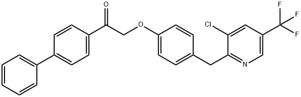 1-[1,1'-BIPHENYL]-4-YL-2-(4-([3-CHLORO-5-(TRIFLUOROMETHYL)-2-PYRIDINYL]METHYL)PHENOXY)-1-ETHANONE Struktur