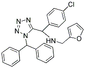 (1-BENZHYDRYL-1H-TETRAZOL-5-YL)(4-CHLOROPHENYL)-N-(FURAN-2-YLMETHYL)METHANAMINE Struktur