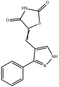 5-[(E)-(3-PHENYL-1H-PYRAZOL-4-YL)METHYLIDENE]-1,3-THIAZOLANE-2,4-DIONE Struktur