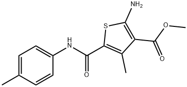 2-AMINO-4-METHYL-5-P-TOLYLCARBAMOYL-THIOPHENE-3-CARBOXYLIC ACID METHYL ESTER Struktur