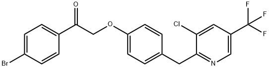 1-(4-BROMOPHENYL)-2-(4-([3-CHLORO-5-(TRIFLUOROMETHYL)-2-PYRIDINYL]METHYL)PHENOXY)-1-ETHANONE Struktur