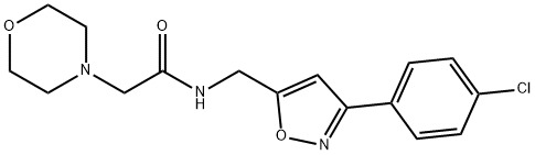 N-([3-(4-CHLOROPHENYL)-5-ISOXAZOLYL]METHYL)-2-MORPHOLINOACETAMIDE Struktur