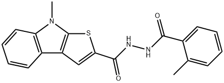 8-METHYL-N'-(2-METHYLBENZOYL)-8H-THIENO[2,3-B]INDOLE-2-CARBOHYDRAZIDE Struktur