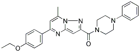 (5-(4-ETHOXYPHENYL)-7-METHYLPYRAZOLO[1,5-A]PYRIMIDIN-2-YL)(4-PHENYLPIPERAZIN-1-YL)METHANONE Struktur