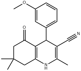 4-(3-METHOXYPHENYL)-2,7,7-TRIMETHYL-5-OXO-1,4,5,6,7,8-HEXAHYDRO-3-QUINOLINECARBONITRILE Struktur