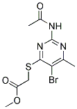 METHYL {[2-(ACETYLAMINO)-5-BROMO-6-METHYLPYRIMIDIN-4-YL]THIO}ACETATE Struktur