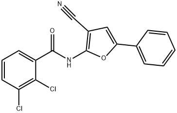 2,3-DICHLORO-N-(3-CYANO-5-PHENYL-2-FURYL)BENZENECARBOXAMIDE Struktur