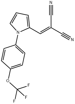 2-((1-[4-(TRIFLUOROMETHOXY)PHENYL]-1H-PYRROL-2-YL)METHYLENE)MALONONITRILE Struktur