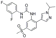 N-(2,4-DIFLUOROPHENYL)-N'-[2-(1-ISOPROPYL-(1H)-PYRAZOL-4-YL)-5-(METHYLSULPHONYL)PHENYL]UREA Struktur