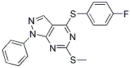 4-FLUOROPHENYL 6-(METHYLSULFANYL)-1-PHENYL-1H-PYRAZOLO[3,4-D]PYRIMIDIN-4-YL SULFIDE Struktur