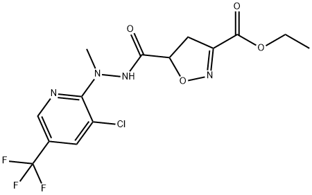 ETHYL 5-((2-[3-CHLORO-5-(TRIFLUOROMETHYL)-2-PYRIDINYL]-2-METHYLHYDRAZINO)CARBONYL)-4,5-DIHYDRO-3-ISOXAZOLECARBOXYLATE Struktur