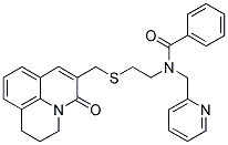 N-[2-[(2,3-DIHYDRO-5-OXO-(1H,5H)-BENZO[IJ]QUINOLIZIN-6-YL)METHYLTHIO]ETHYL]-N-(2-PYRIDINYLMETHYL)BENZAMIDE Struktur