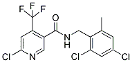 6-CHLORO-N-(2,4-DICHLORO-6-METHYLBENZYL)-4-(TRIFLUOROMETHYL)NICOTINAMIDE Struktur