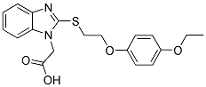 (2-([2-(4-ETHOXYPHENOXY)ETHYL]THIO)-1H-BENZIMIDAZOL-1-YL)ACETIC ACID Struktur