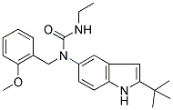 N-(2-TERT-BUTYL-(1H)-INDOL-5-YL)-N'-ETHYL-N-(2-METHOXYBENZYL)UREA Struktur