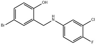 4-BROMO-2-[(3-CHLORO-4-FLUOROANILINO)METHYL]BENZENOL Structure