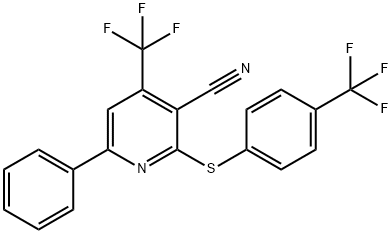 6-PHENYL-4-(TRIFLUOROMETHYL)-2-([4-(TRIFLUOROMETHYL)PHENYL]SULFANYL)NICOTINONITRILE Struktur