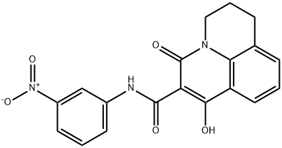 7-HYDROXY-N-(3-NITROPHENYL)-5-OXO-2,3-DIHYDRO-1H,5H-PYRIDO[3,2,1-IJ]QUINOLINE-6-CARBOXAMIDE Struktur