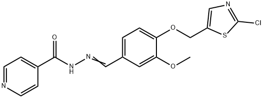 N'-((E)-(4-[(2-CHLORO-1,3-THIAZOL-5-YL)METHOXY]-3-METHOXYPHENYL)METHYLIDENE)ISONICOTINOHYDRAZIDE Struktur