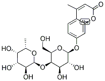 4-METHYLUMBELLIFERYL 4-O-(A-L-FUCOPYRANOSYL)-B-D-GALACTOPYRANOSIDE Struktur