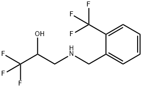 1,1,1-TRIFLUORO-3-(2-TRIFLUOROMETHYL-BENZYLAMINO)-PROPAN-2-OL Struktur