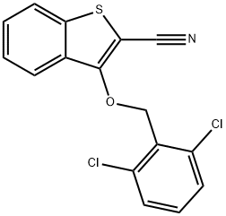 3-[(2,6-DICHLOROBENZYL)OXY]-1-BENZOTHIOPHENE-2-CARBONITRILE Struktur